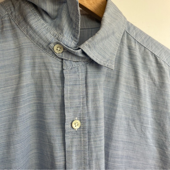 Oliver Spencer Shirt Size 15.5" Blue Long Sleeve Button Cuff 100% Cotton - Picture 3 of 9